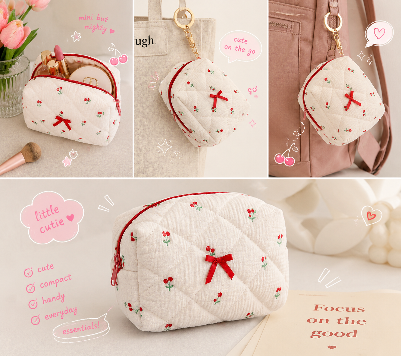 Mauve Accessories quilted pouch🌸🩷✨