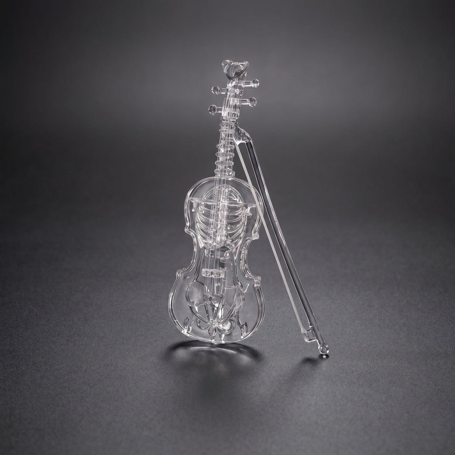 Crystal Miniature Violin Ornament Set