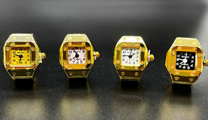 Gold Plated Ring Finger Watch