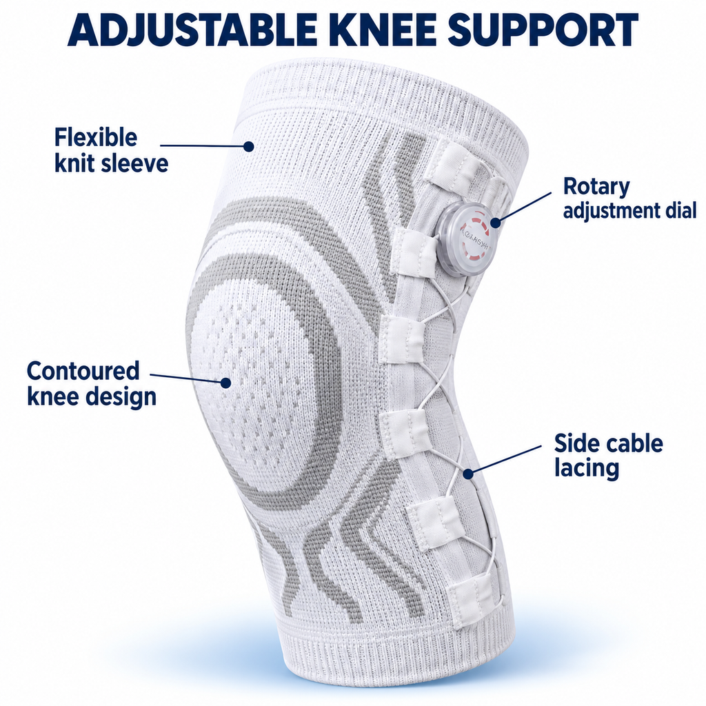 Premium Adjustable Knee Support Brace with Compression Dial (m)