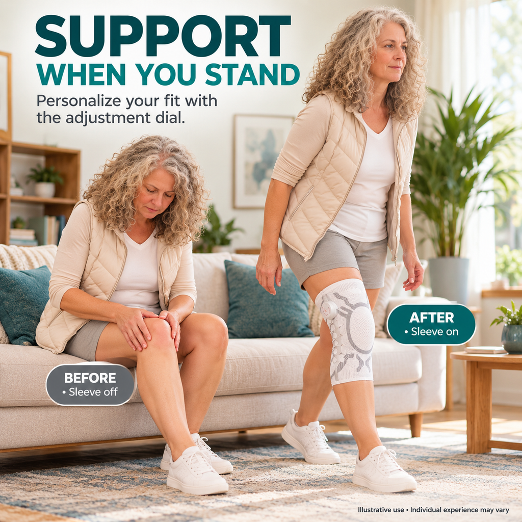 Premium Adjustable Knee Support Brace with Compression Dial (m)