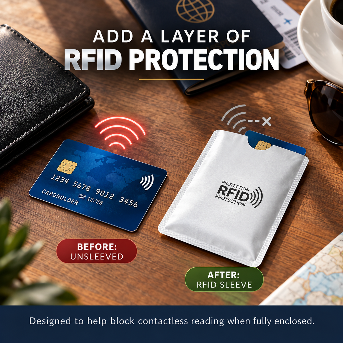 Premium Anti-Theft RFID Blocking Card Protection Sleeves(m)