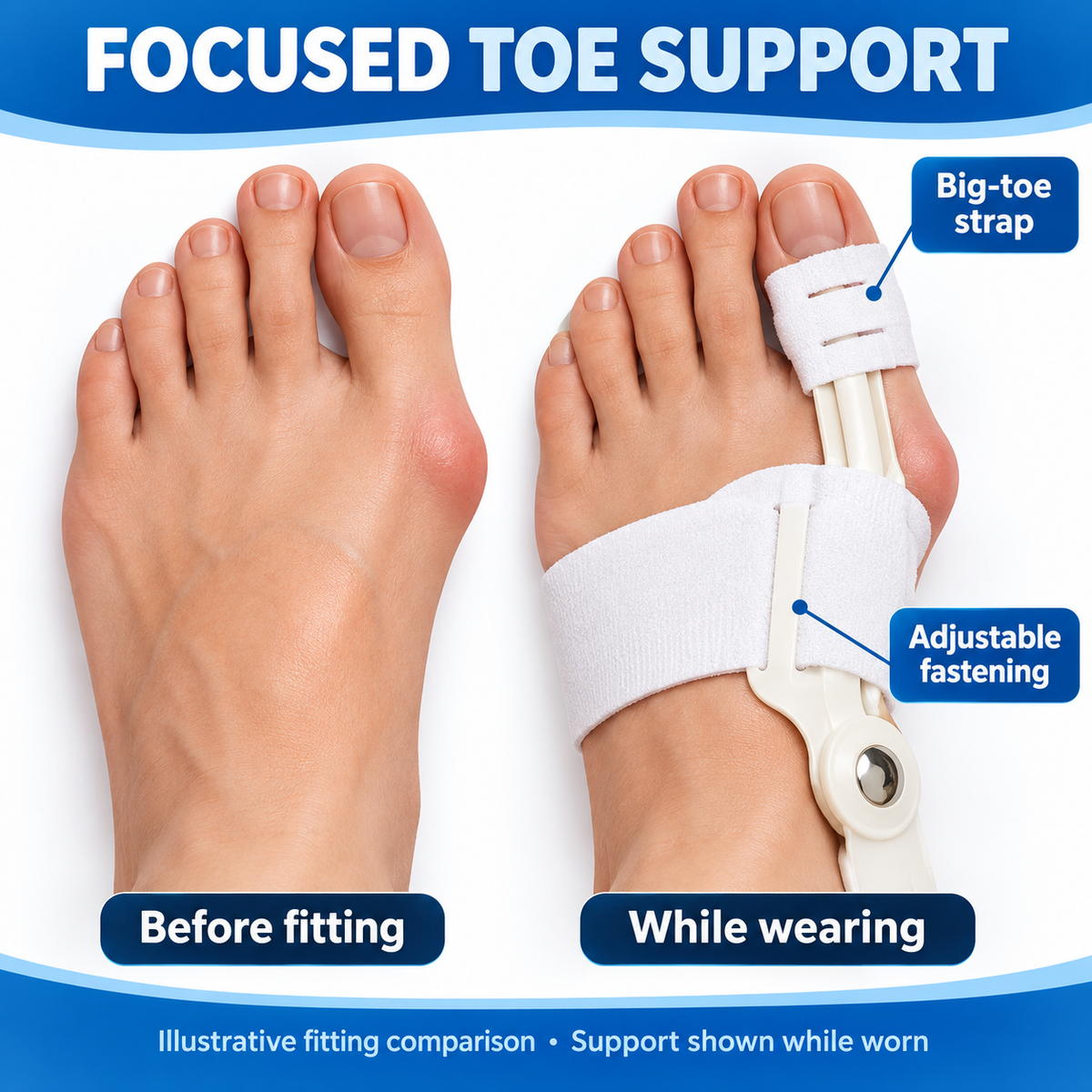 Premium Adjustable Bunion Corrector & Big Toe Alignment Brace (m)