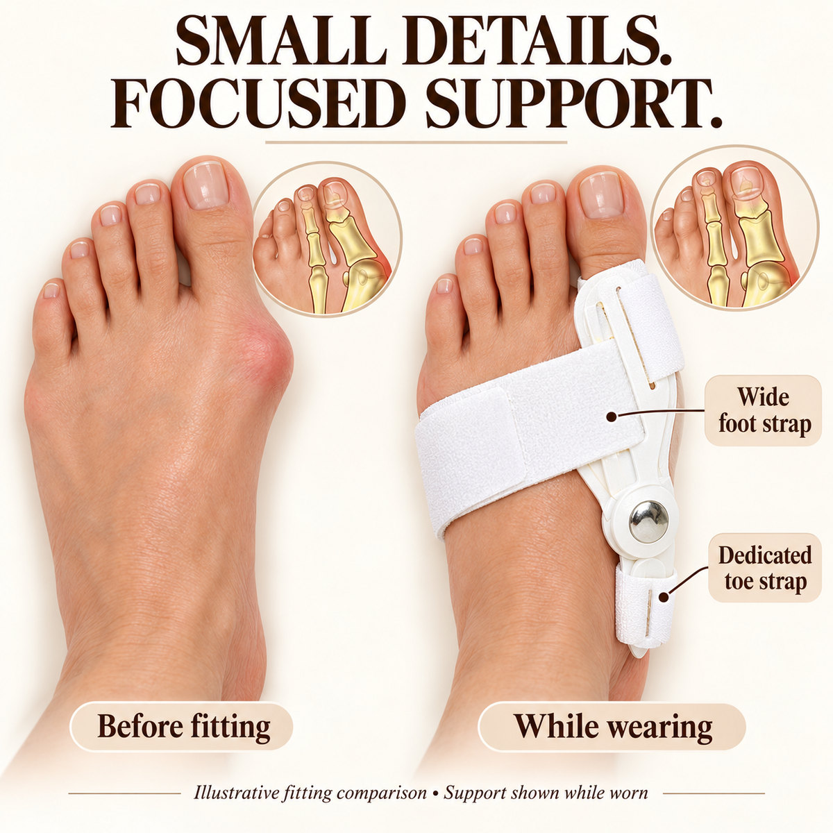 Premium Adjustable Bunion Corrector & Big Toe Alignment Brace (m)
