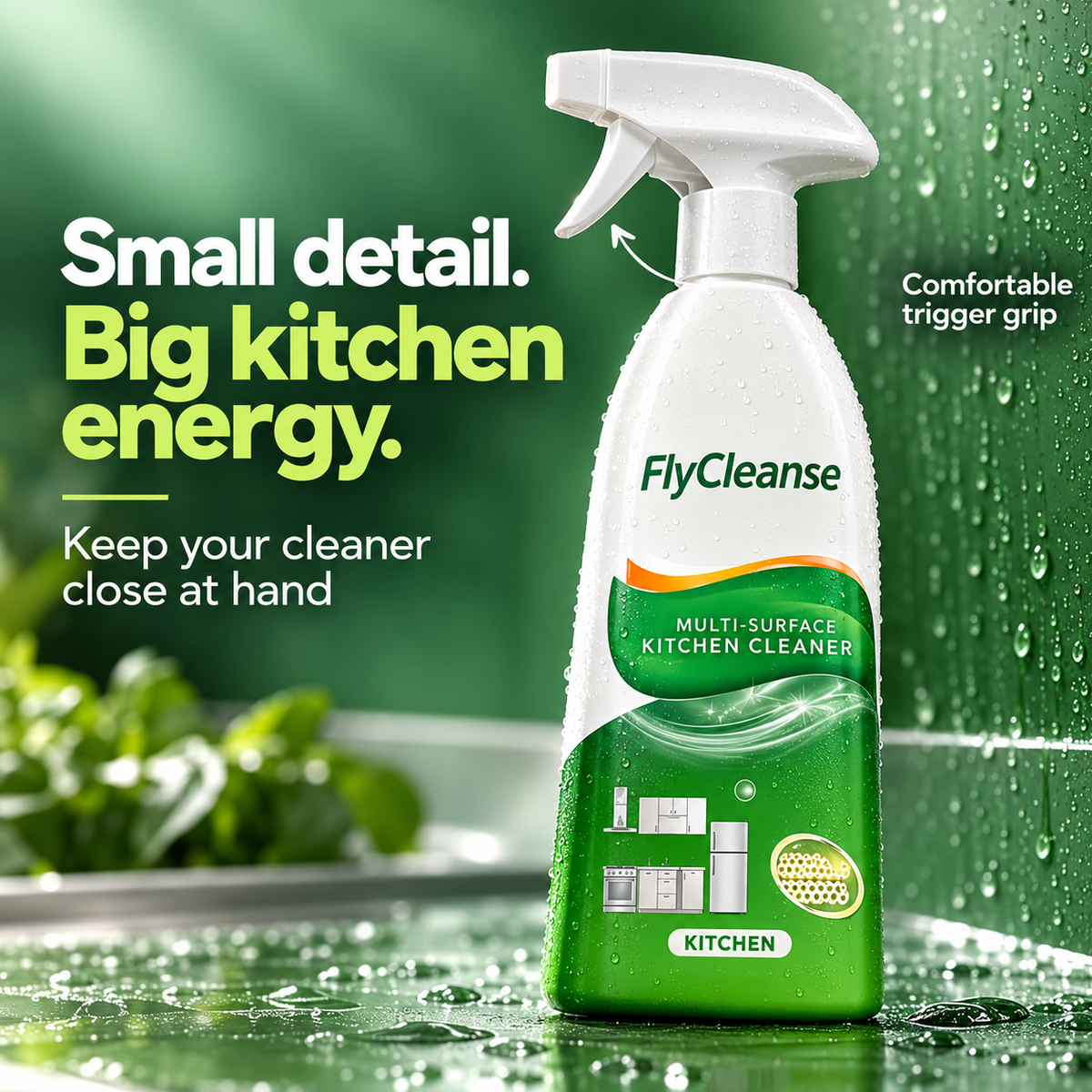 Powerful FlyCleanse Kitchen Degreaser Spray (m)