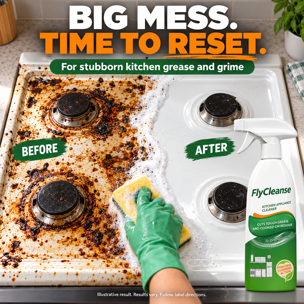 Powerful FlyCleanse Kitchen Degreaser Spray (m)