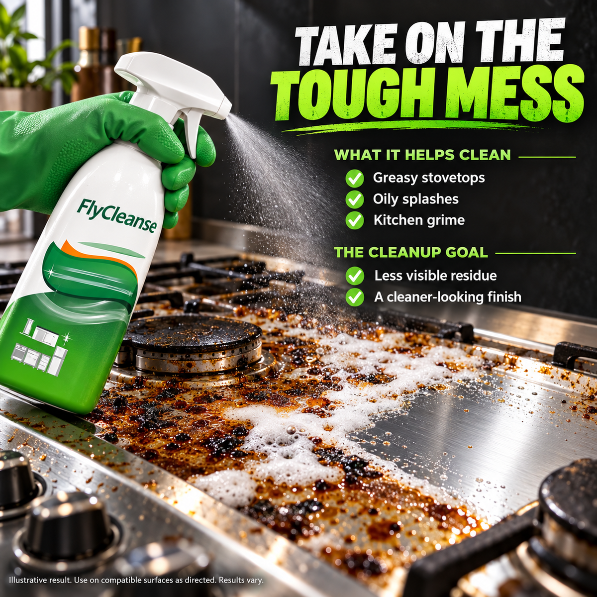 Powerful FlyCleanse Kitchen Degreaser Spray (m)