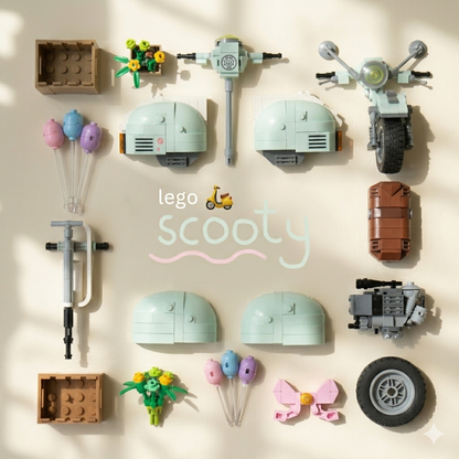 Lego Pinterest Vespa Scooty Set 🛵(673 Pcs)