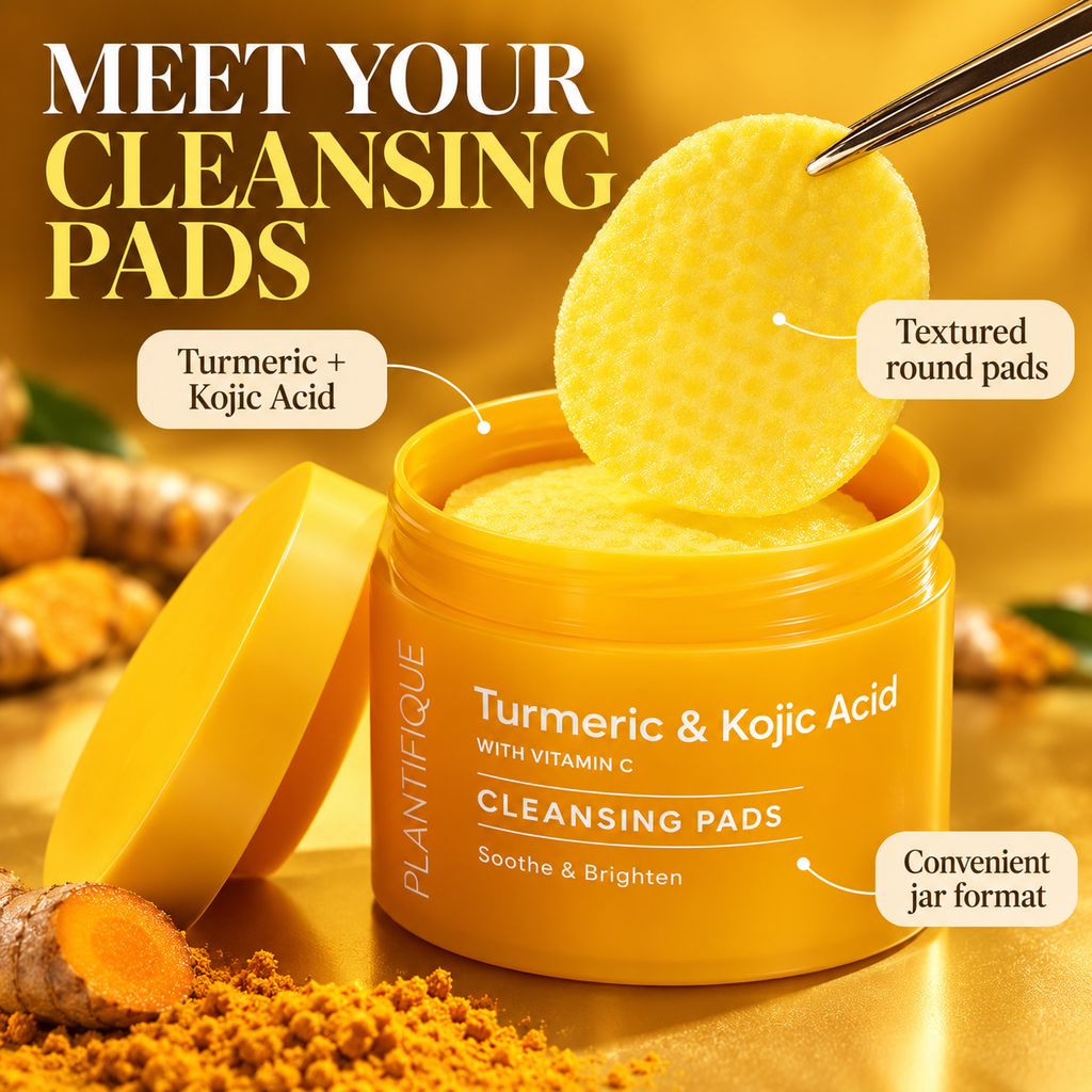 Luxury Turmeric & Kojic Acid Brightening Cleansing Pads with Vitamin C (m)