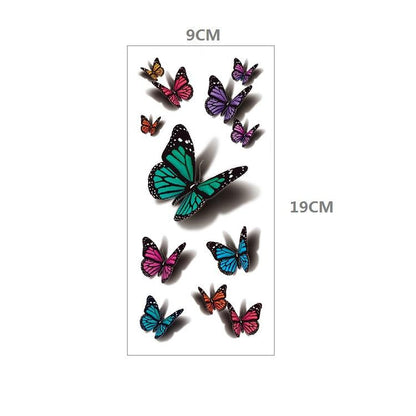 Flower Butterfly Temporary Tattoo Sticker