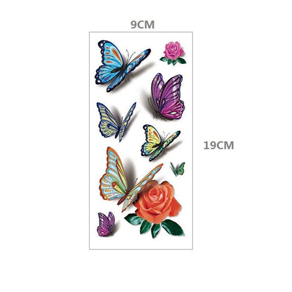 Flower Butterfly Temporary Tattoo Sticker