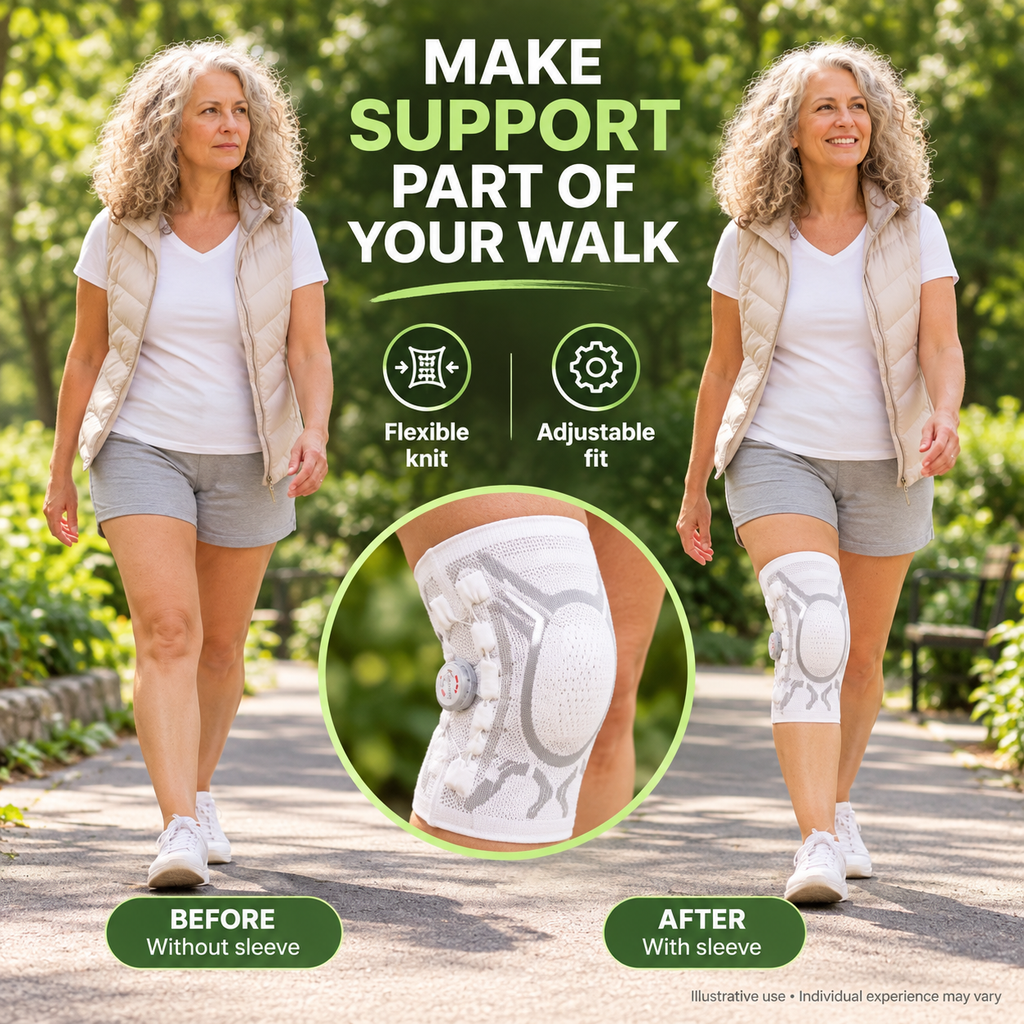 Premium Adjustable Knee Support Brace with Compression Dial (m)
