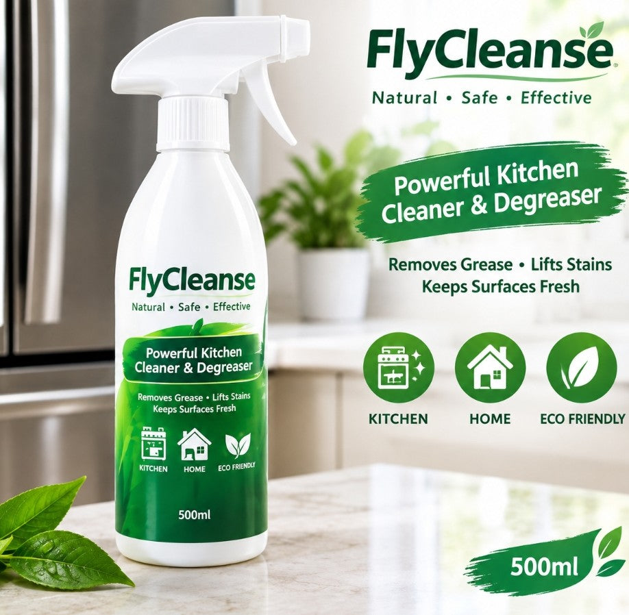 FlyCleanse™ Kitchen Surface Cleaner & Degreaser – 500ml