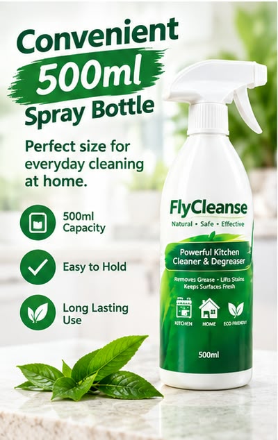 FlyCleanse™ Kitchen Surface Cleaner & Degreaser – 500ml