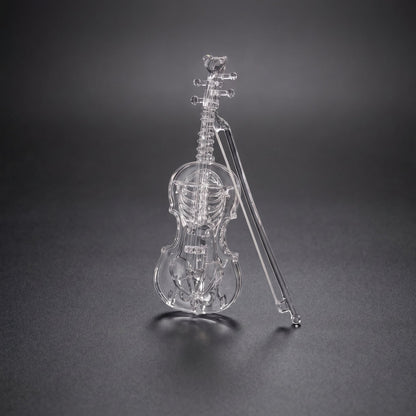 Crystal Miniature Violin Ornament Set