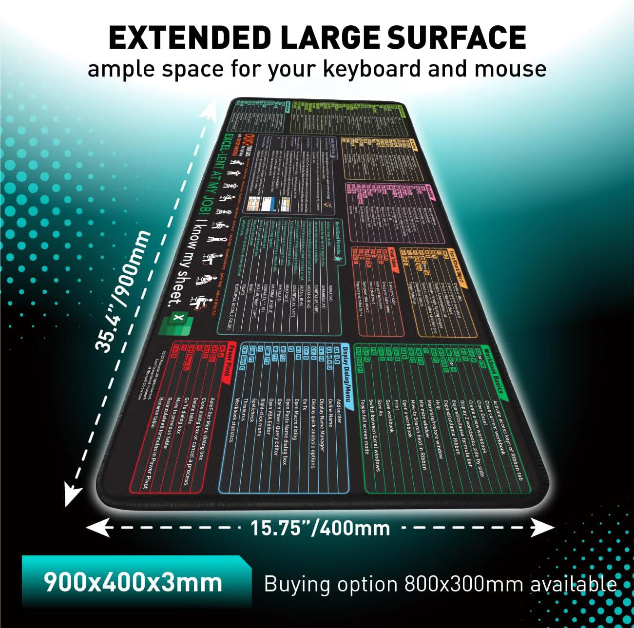 Shortcuts Mouse Pad for Excel Windows