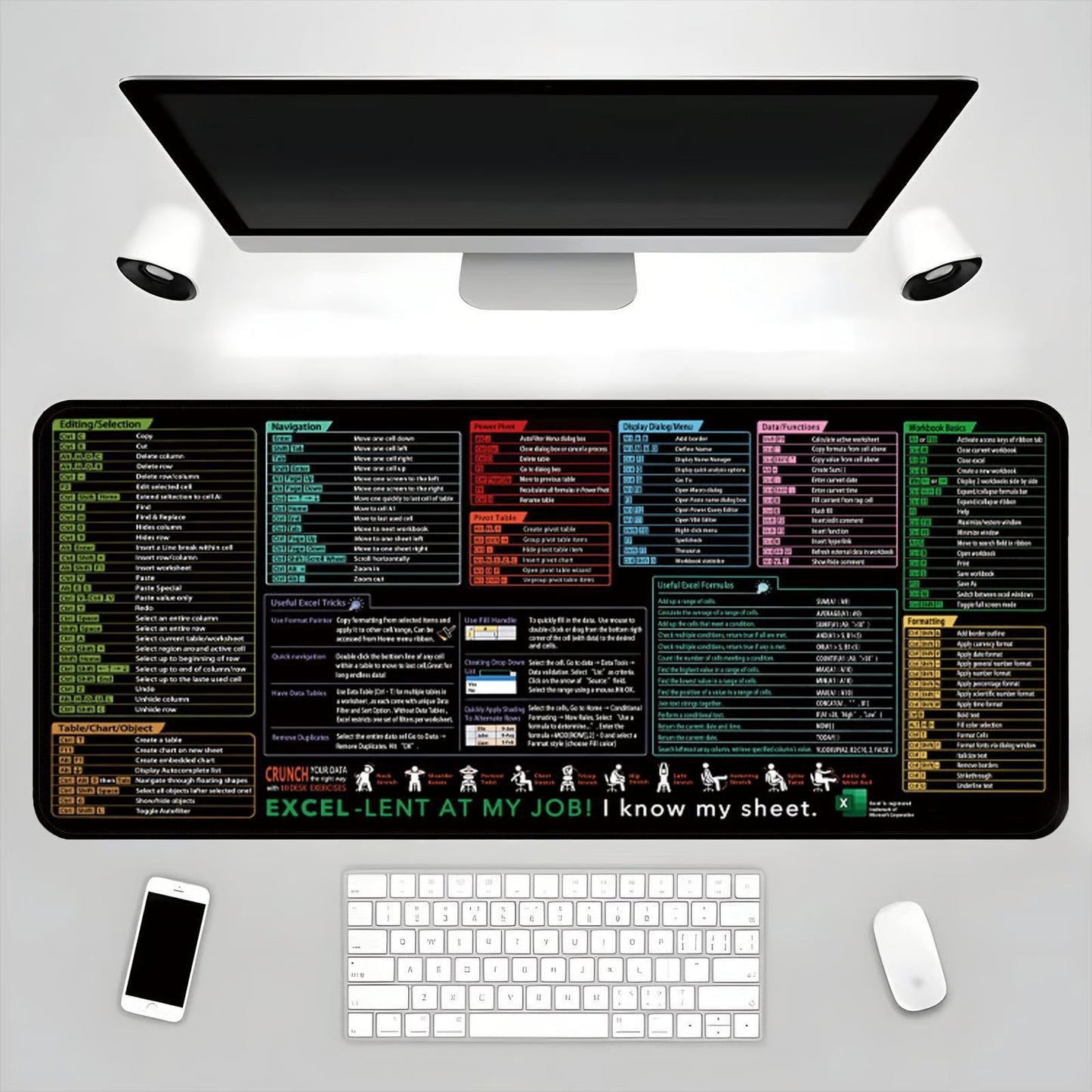 Shortcuts Mouse Pad for Excel Windows