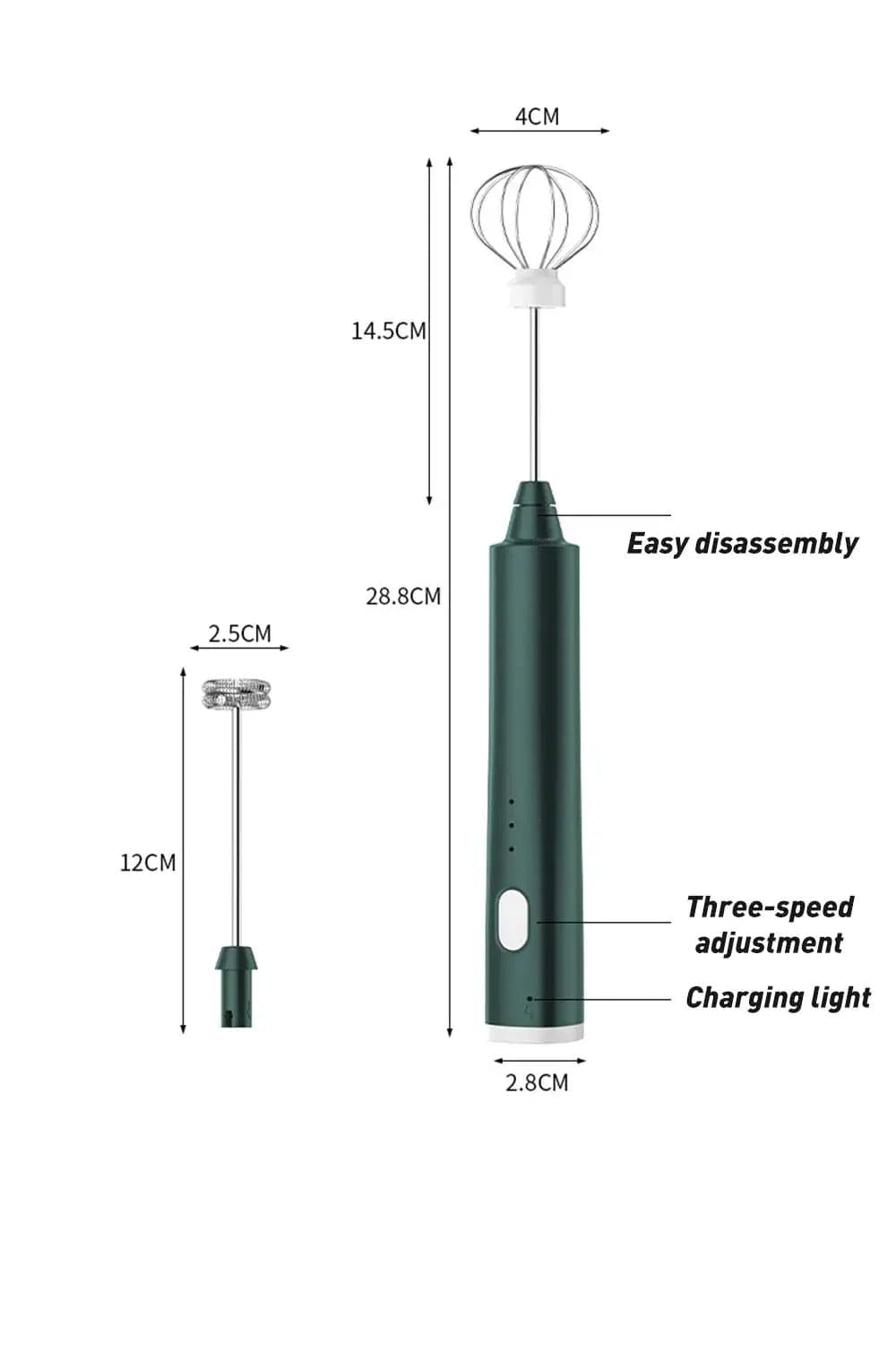 USB Rechargeable Handheld Frother Beater