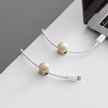 Matte Brass Wire Cord Organizer Clips