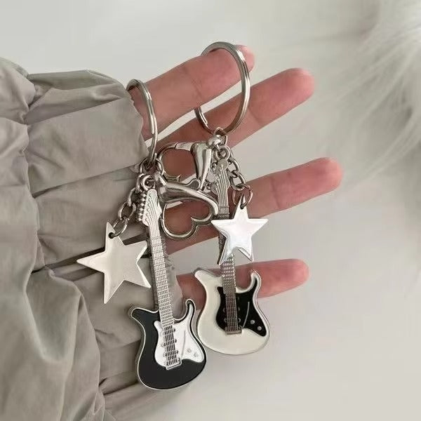 RockStar Guitar Keychain 🎸🖤✨