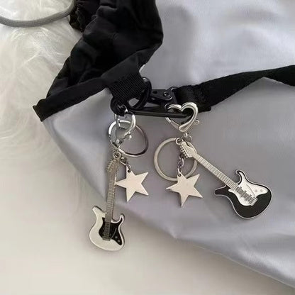 RockStar Guitar Keychain 🎸🖤✨