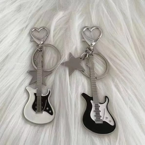 RockStar Guitar Keychain 🎸🖤✨