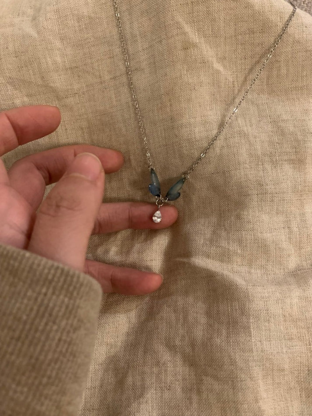 Aurora Sapphire Wings Pendant